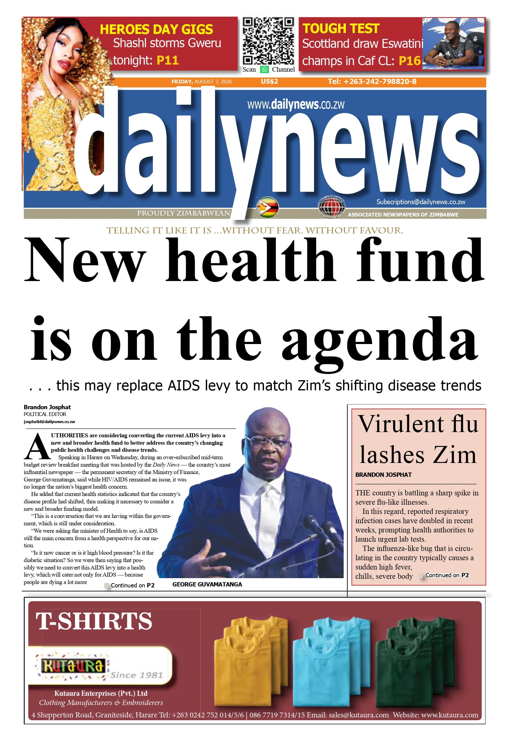 Friday 7 August 2026